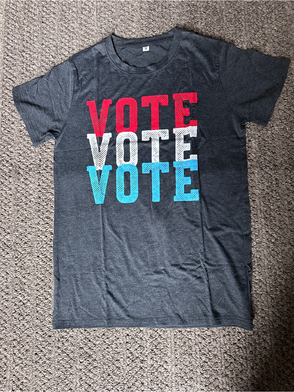 Women's Short Sleeve 'VOTE' Graphic Tee - Charcoal